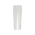 Pantalon twill coton stretch blanc taille elastique