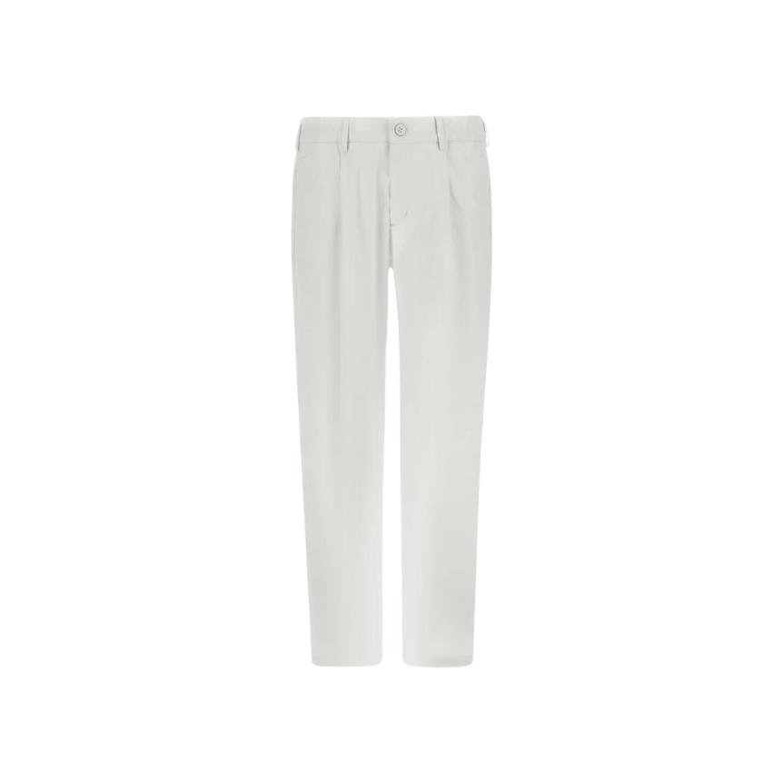 Pantalon HERNO twill coton stretch blanc taille elastique