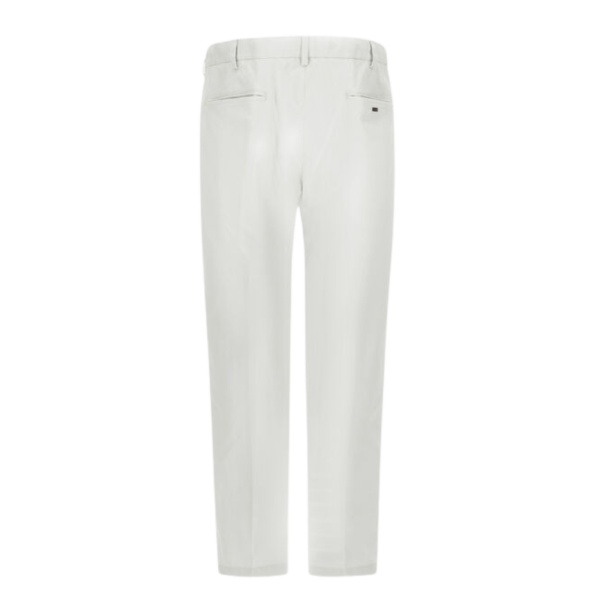 Pantalon HERNO twill coton stretch blanc taille elastique