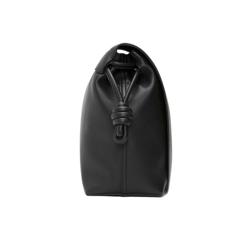 Sac bandoulière LOEWE Flamenco Satchel cuir veau brillant souple noir