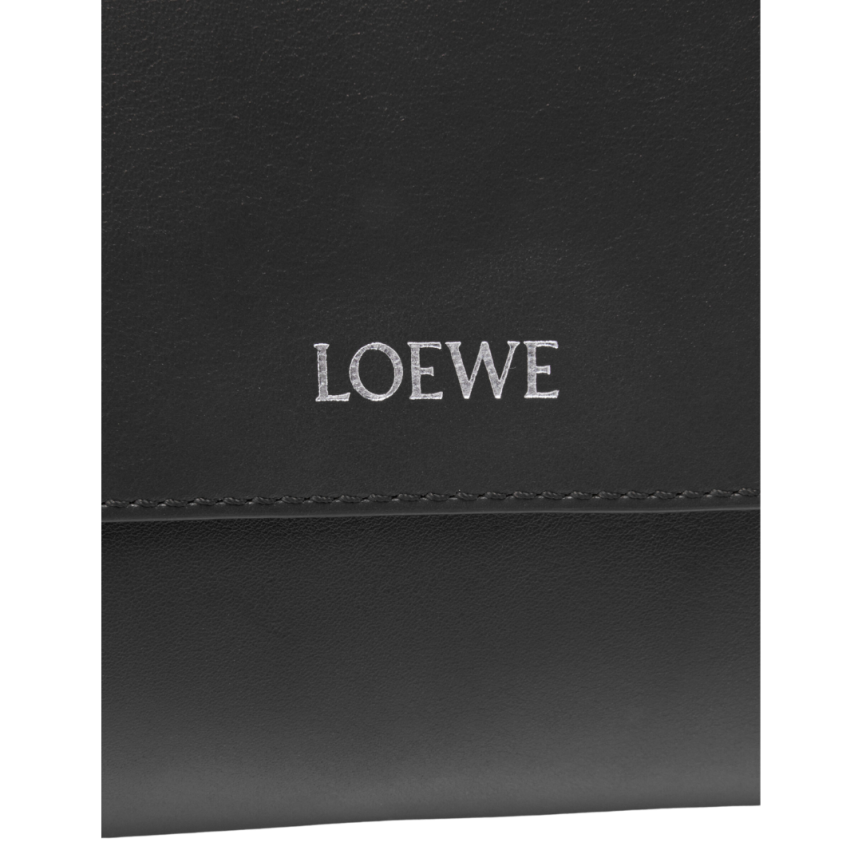 Sac bandoulière LOEWE Flamenco Satchel cuir veau brillant souple noir