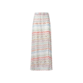 Jupe longue fendue viscose zigzag 3D multicolore