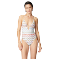 Maillot de bain une pièce viscose lamé zigzag 3D multicolore