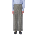 Pantalon à revers laine vierge carreaux pied-de-poule