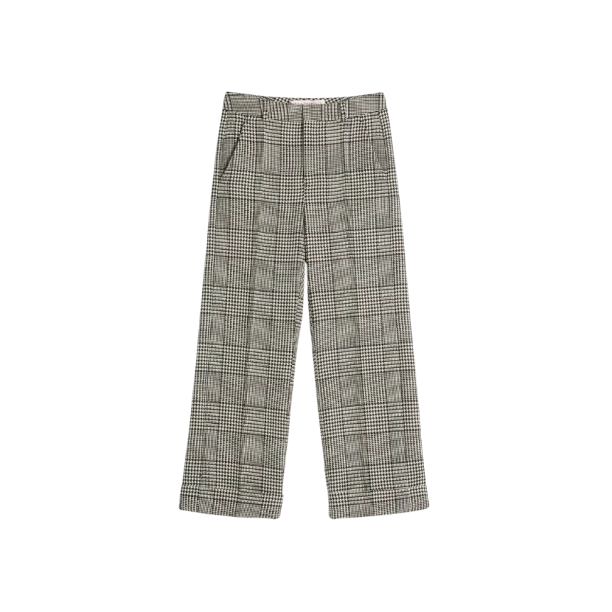 Pantalon à revers VALENTINO laine vierge carreaux pied-de-poule