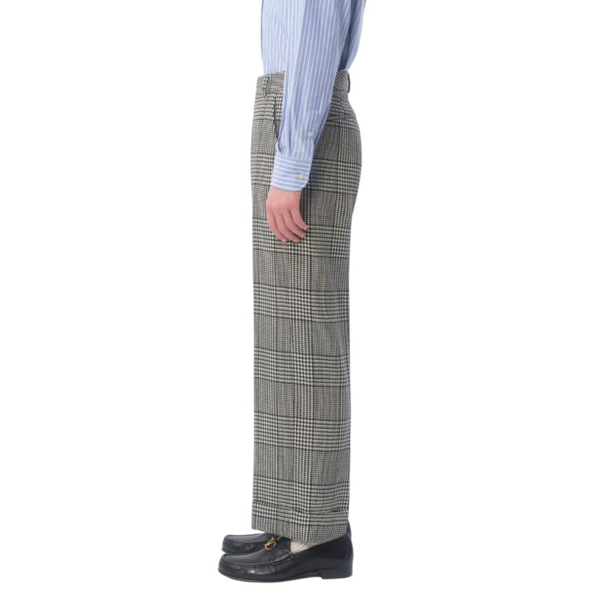 Pantalon à revers VALENTINO laine vierge carreaux pied-de-poule