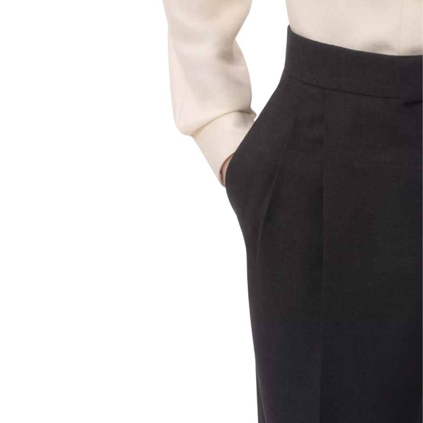 Pantalon VALENTINO 2 poches gabardine laine gris foncé