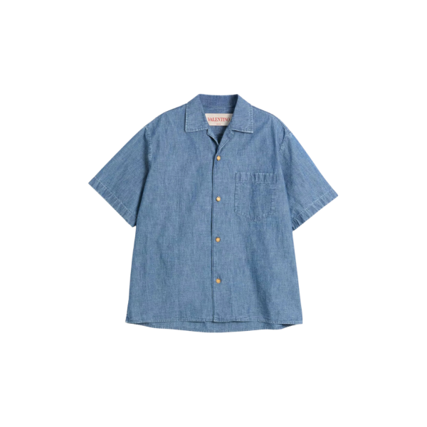 Chemise bowling LOEWE denim coton bleu boutons dorés