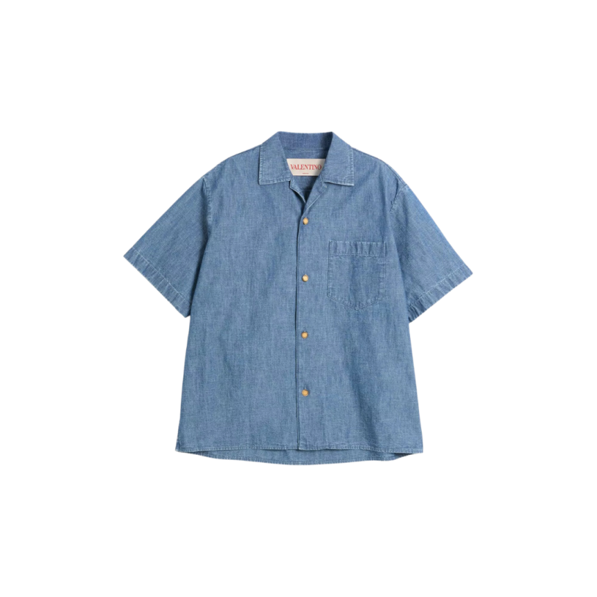 Chemise bowling LOEWE denim coton bleu boutons dorés