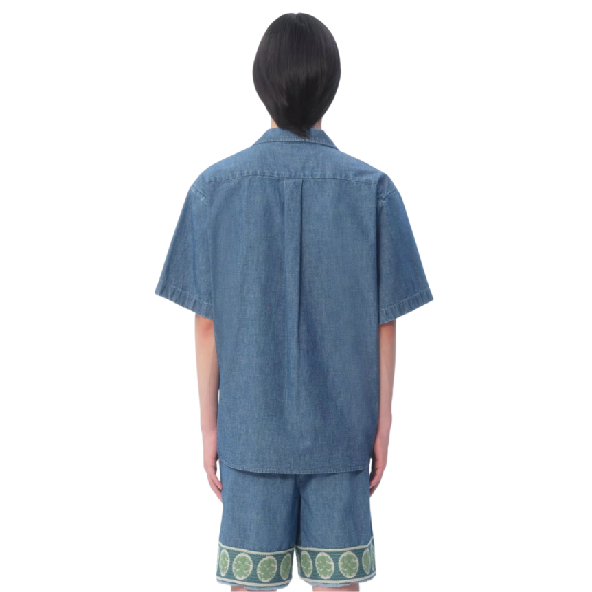 Chemise bowling LOEWE denim coton bleu boutons dorés