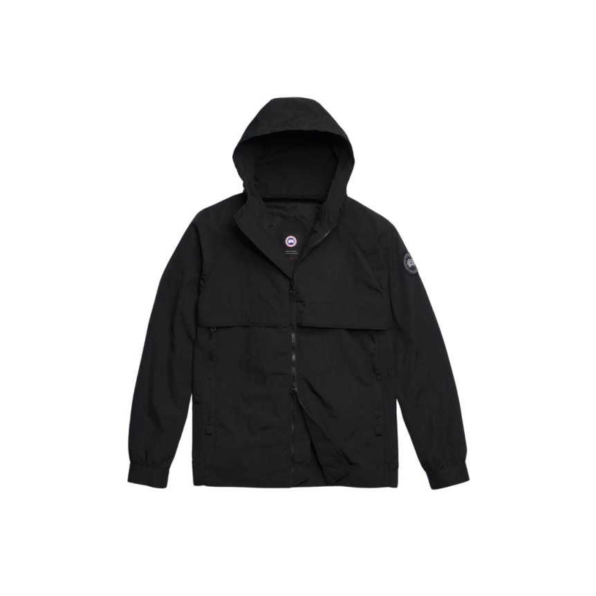 CANADA GOOSE Sweat à capuche coupe vent zippé Faber nylon noir logo noir