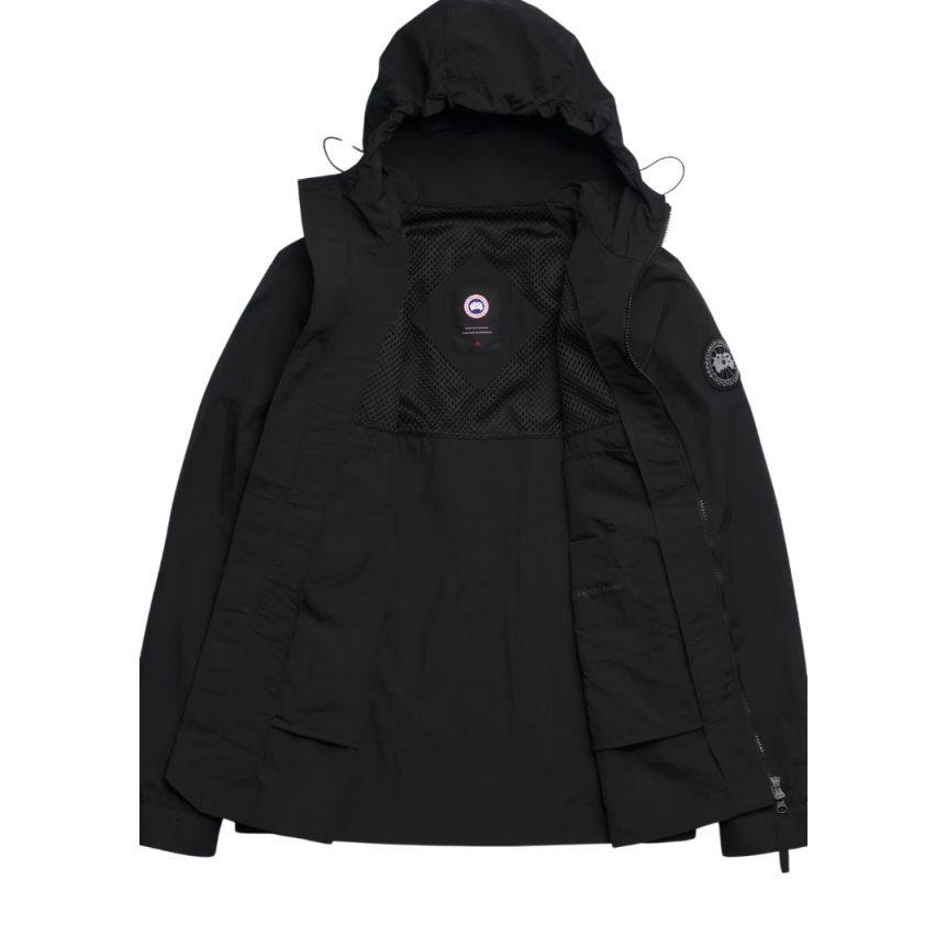 CANADA GOOSE Sweat à capuche coupe vent zippé Faber nylon noir logo noir
