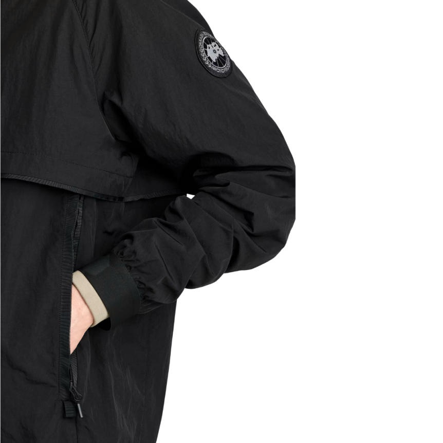 CANADA GOOSE Sweat à capuche coupe vent zippé Faber nylon noir logo noir