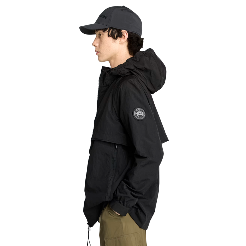 CANADA GOOSE Sweat à capuche coupe vent zippé Faber nylon noir logo noir