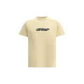 T-shirt col rond coton beige logo flèche dos spray noir