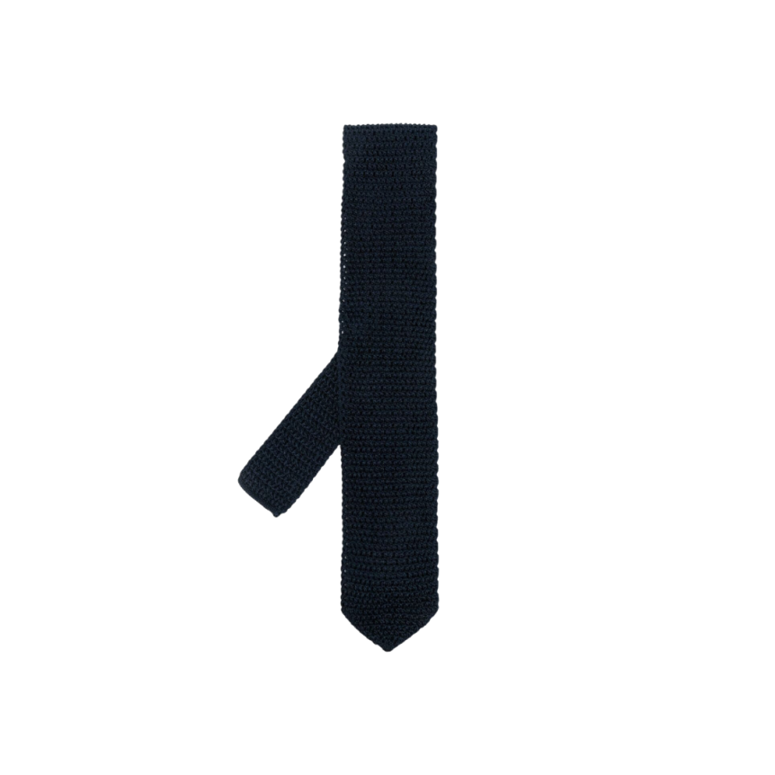 Cravate TOM FORD maille soie tricotée Bleu marine