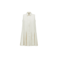 Mini robe coton soie écru jupe plissée tennis organza