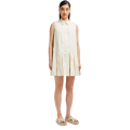 Mini robe coton soie écru jupe plissée tennis organza