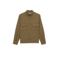 Surchemise sergé de coton kaki poches rabat boutons