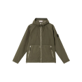 Blouson zippé à capuche nylon métal Econyl ® vert kaki