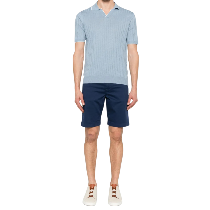 Short JACOB COHEN Nicolas coton bleu marine 5 poches