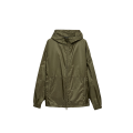 Veste à capuche zippée Re-Nylon kaki logo triangle métal email
