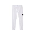 Pantalon Jogging cargo slim molleton coton blanc cordon taille