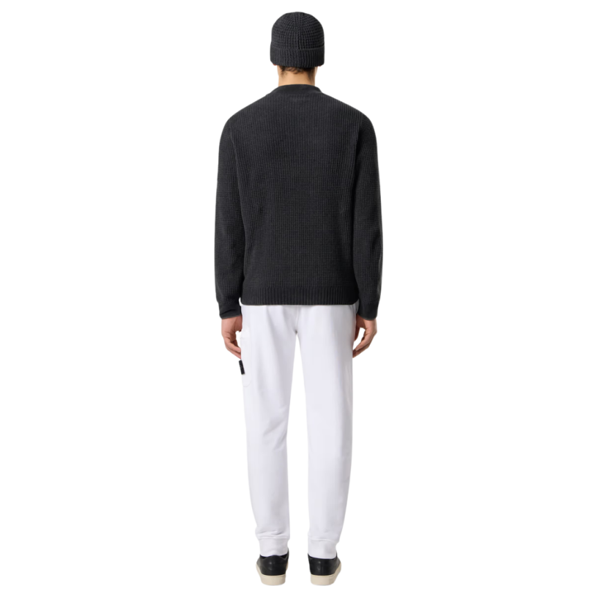 Pantalon Jogging STONE ISLAND cargo slim molleton coton blanc cordon taille
