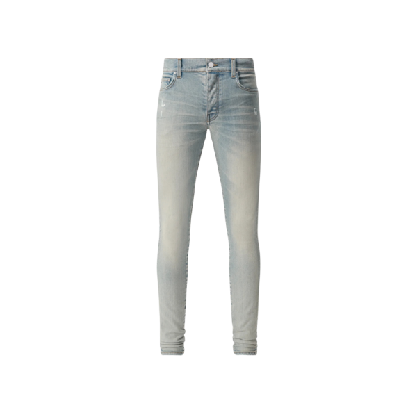 Jean AMIRI Stack skinny coton denim bleu clair délavé