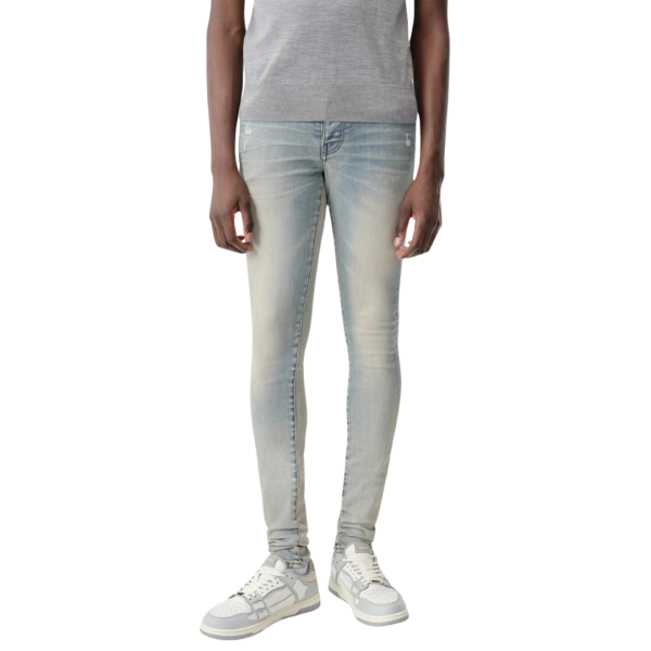 Jean AMIRI Stack skinny coton denim bleu clair délavé