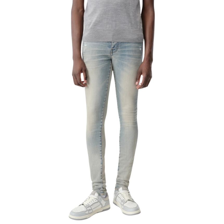 Jean AMIRI Stack skinny coton denim bleu clair délavé