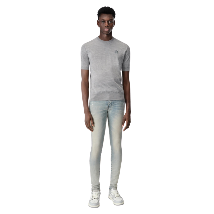Jean AMIRI Stack skinny coton denim bleu clair délavé