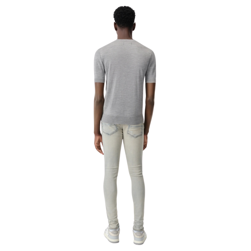 Jean AMIRI Stack skinny coton denim bleu clair délavé