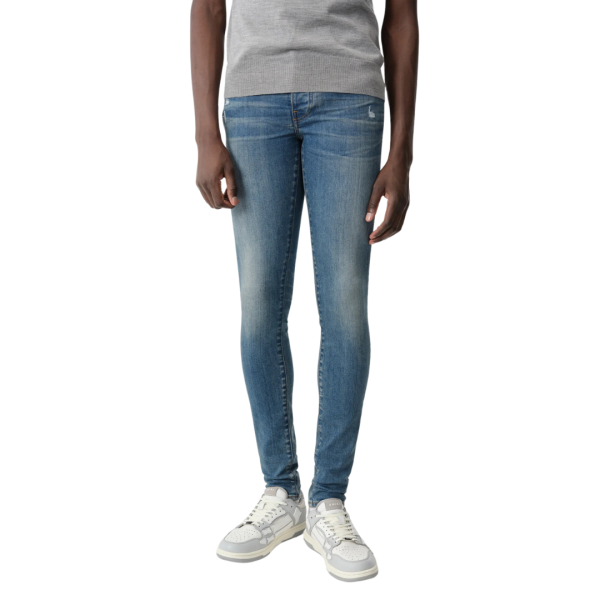 Jean AMIRI Stack skinny coton denim bleu délavé