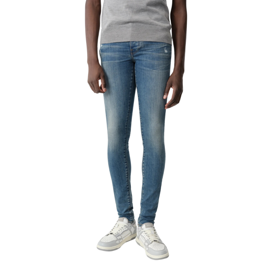 Jean AMIRI Stack skinny coton denim bleu délavé