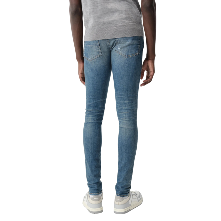 Jean AMIRI Stack skinny coton denim bleu délavé