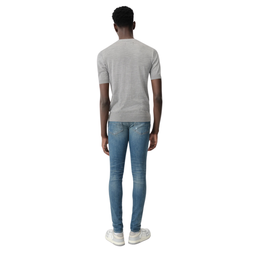 Jean AMIRI Stack skinny coton denim bleu délavé