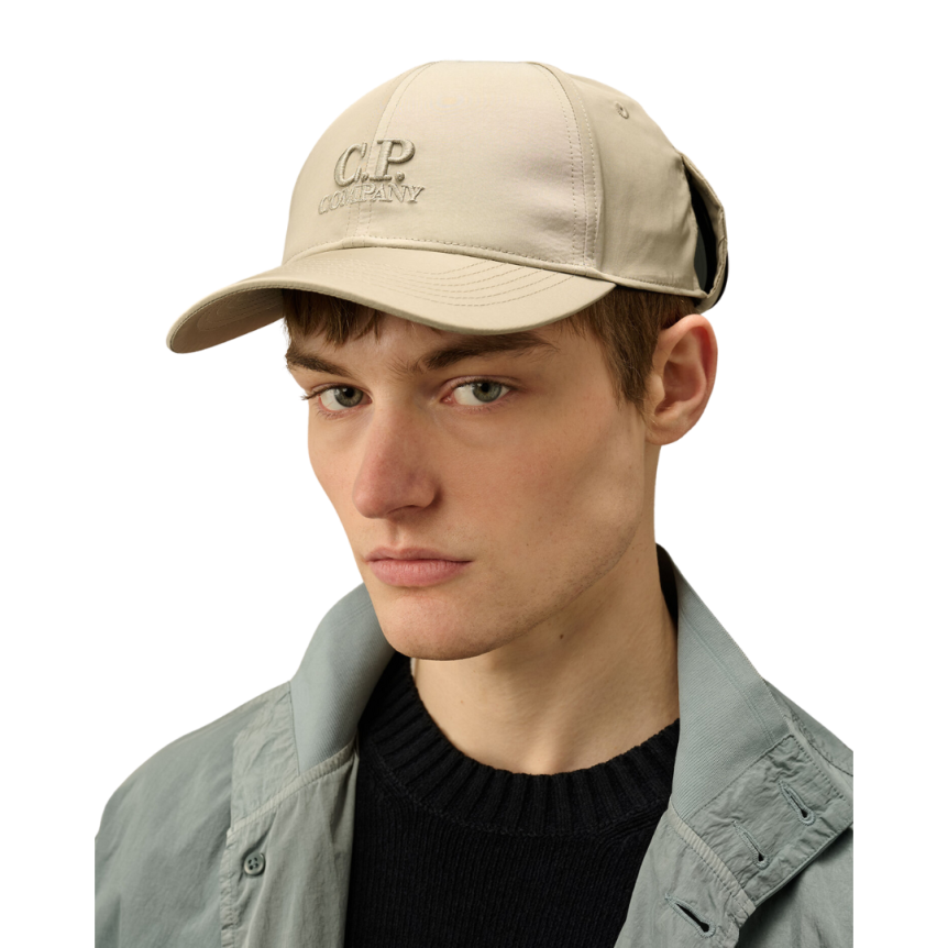 Casquette CP COMPANY Goggle nylon Chrome-R beige lunettes