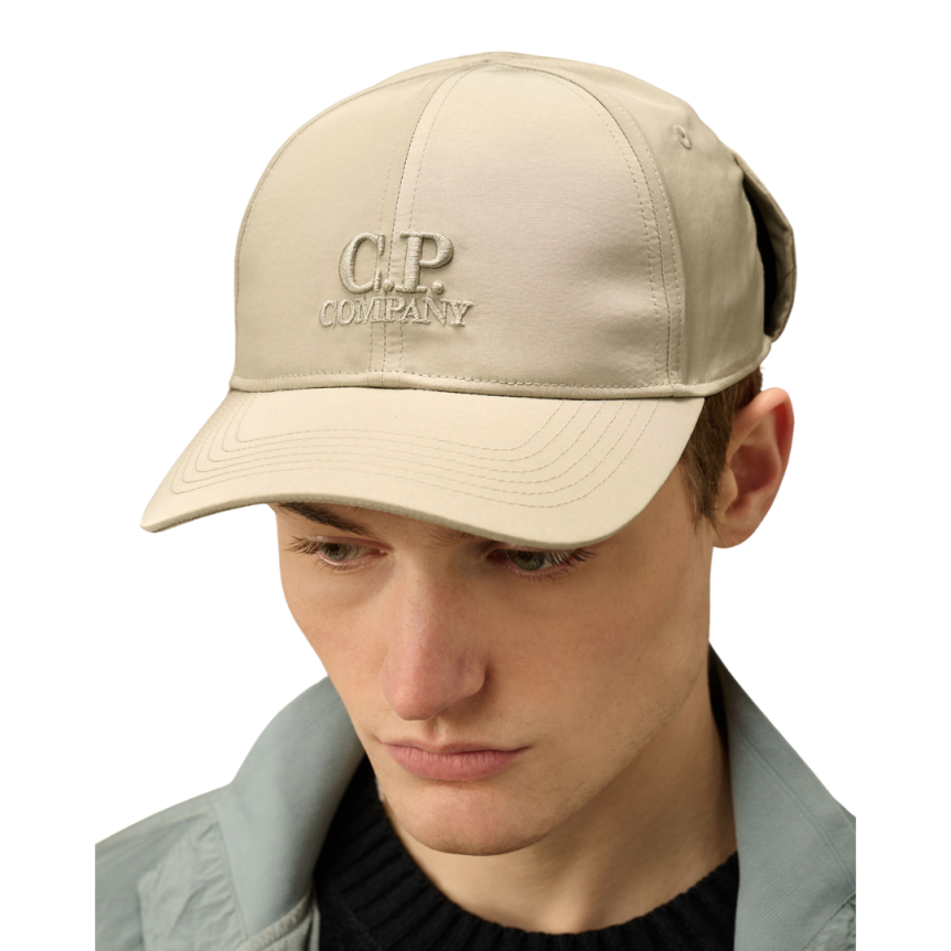 Casquette CP COMPANY Goggle nylon Chrome-R beige lunettes