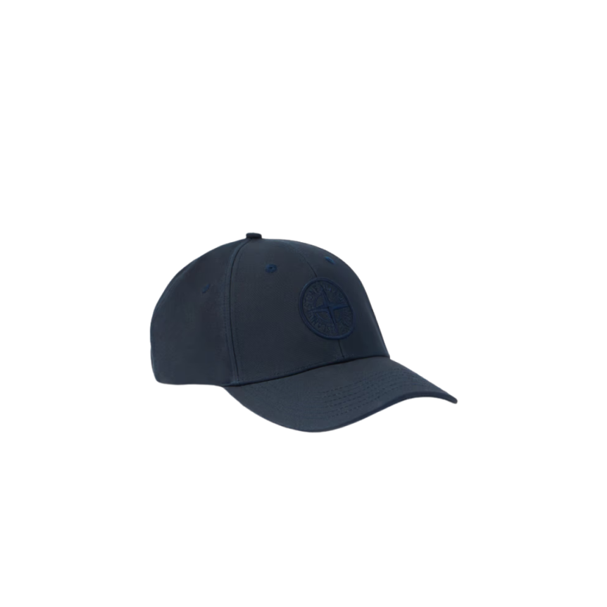 Casquette STONE ISLAND coton bleu marine broderie Compass patte ajustable
