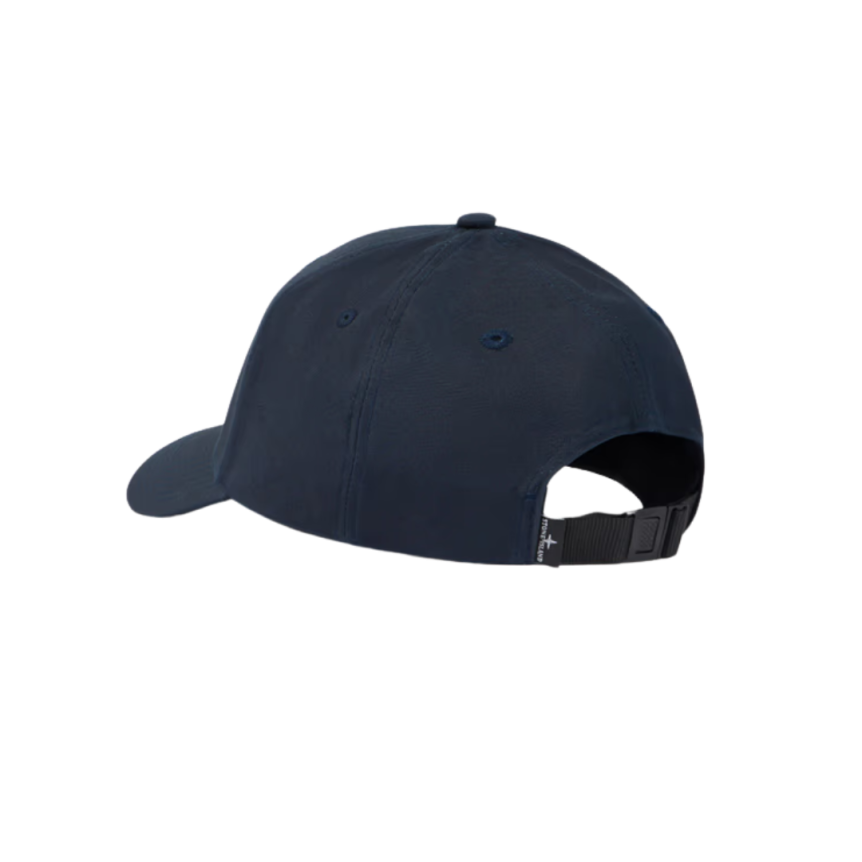Casquette STONE ISLAND coton bleu marine broderie Compass patte ajustable