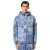 Blouson zippé à capuche nylon bleu marine peinture blanc