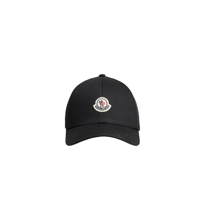 Casquette MONCLER gabardine coton noir logo tricolore Grenoble