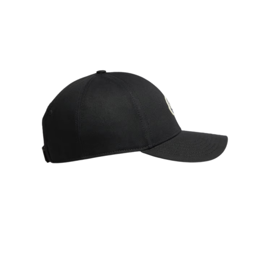 Casquette MONCLER gabardine coton noir logo tricolore Grenoble