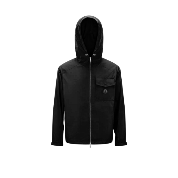 Coupe vent capuche MONCLER Fuyue noir logo gomme poitrine