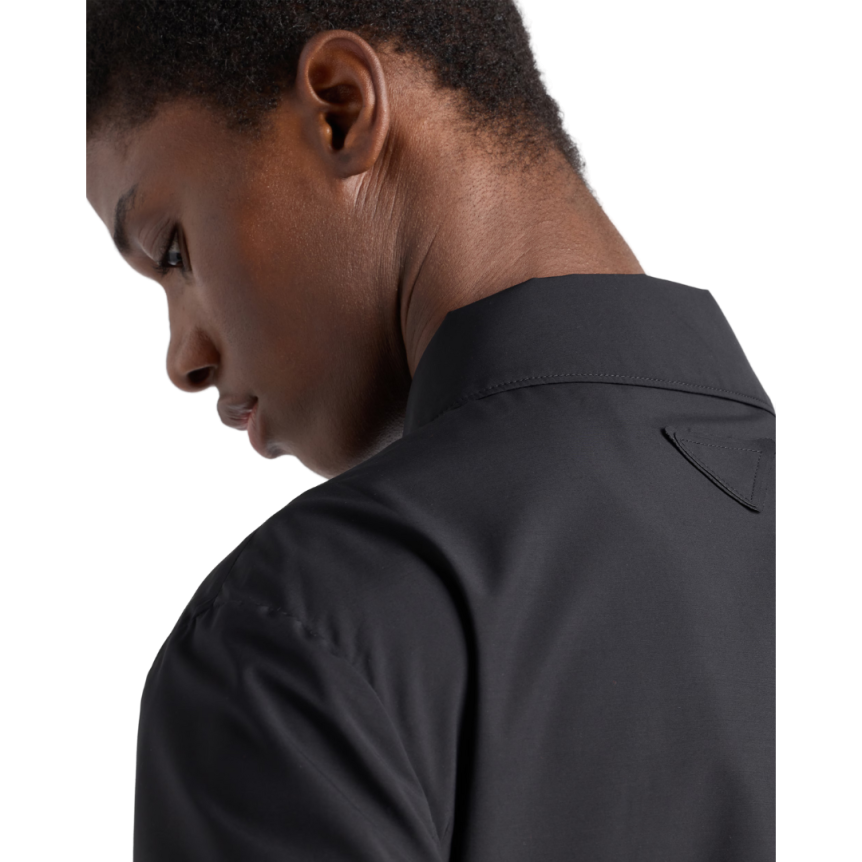 Veste PRADA bouton pression laine mélangée noir logo triangle