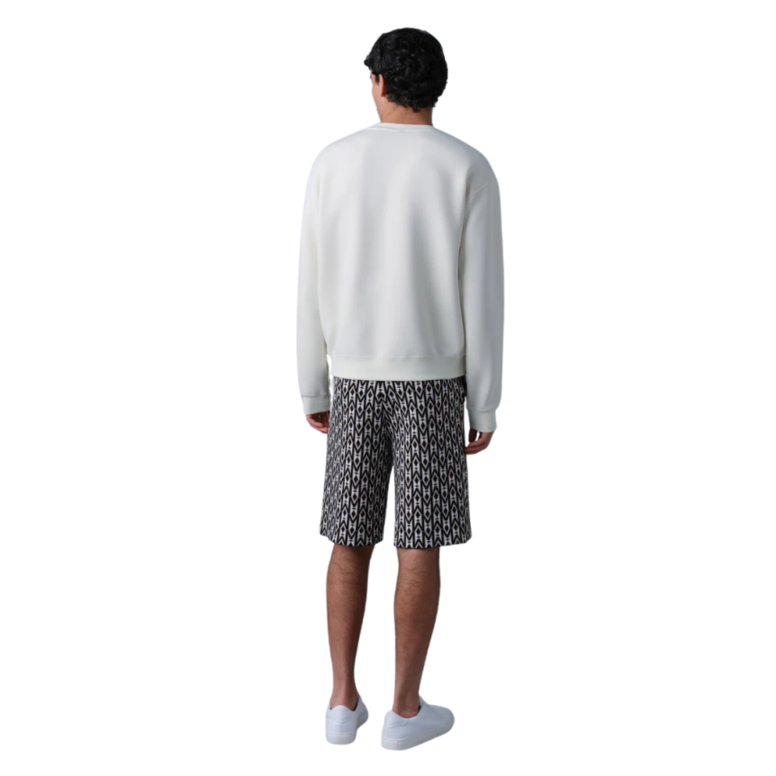 Sweat-shirt col rond MACKAGE Julian coton mélangé blanc logo gomme