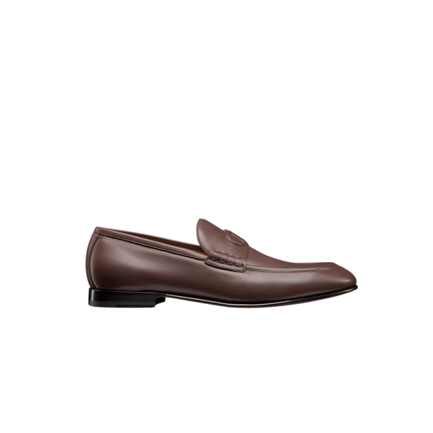 Mocassin DIOR Timeless Flex cuir veau lisse marron logo CD