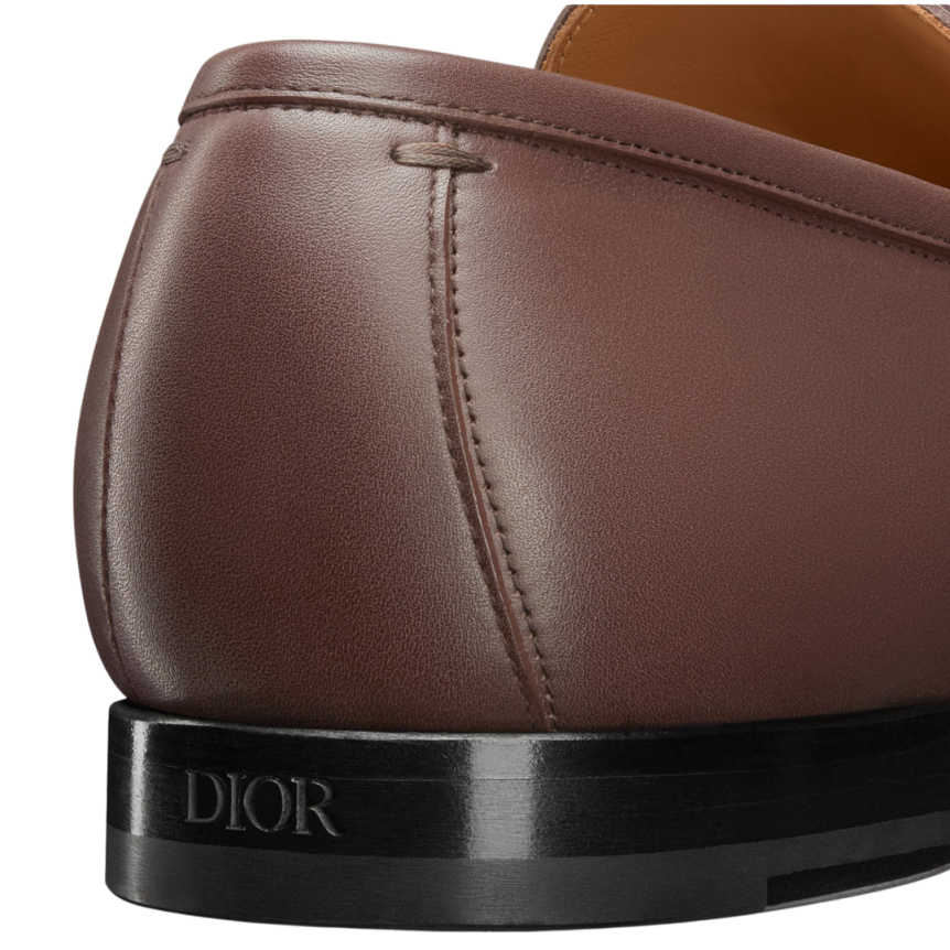 Mocassin DIOR Timeless Flex cuir veau lisse marron logo CD