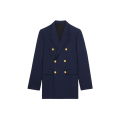 Veste croisée Camden gabardine laine bleu marine boutons dorés
